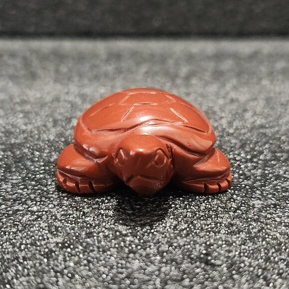 Turtle Figurine Red Stone Decorative/Collectible Small Hand Carved Vintage READ - Picture 2 of 15